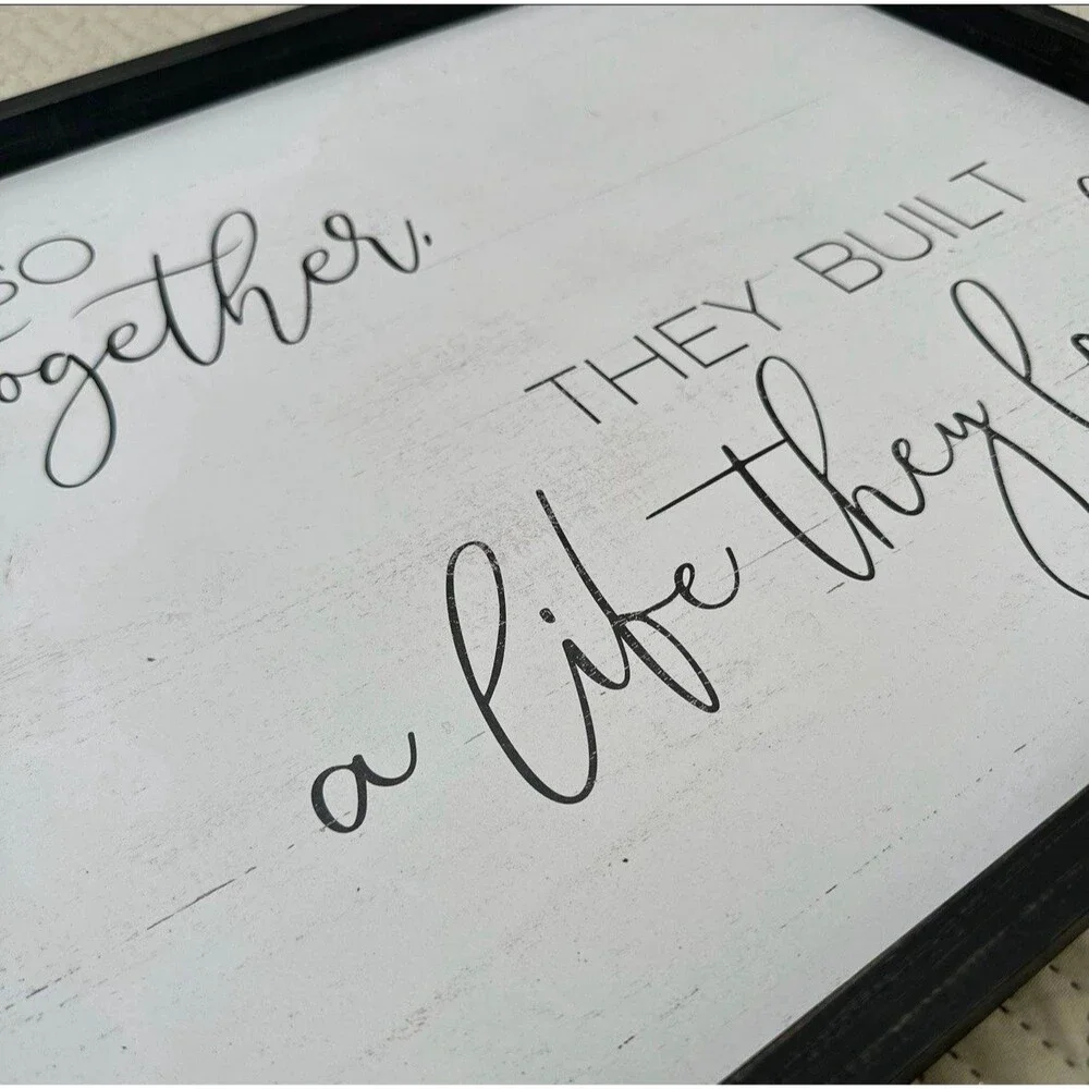 And So Together They Built a Life They Loved Frame Home Decor Sign